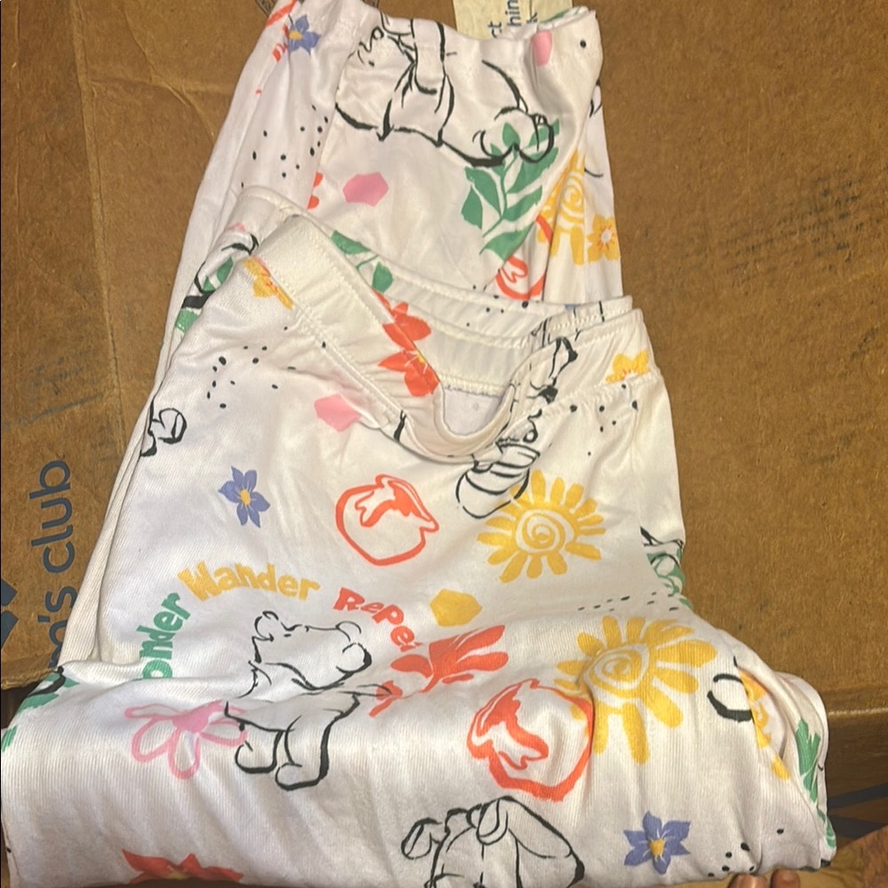 Disney Kids Casual Bottoms - White with Multicolor Print